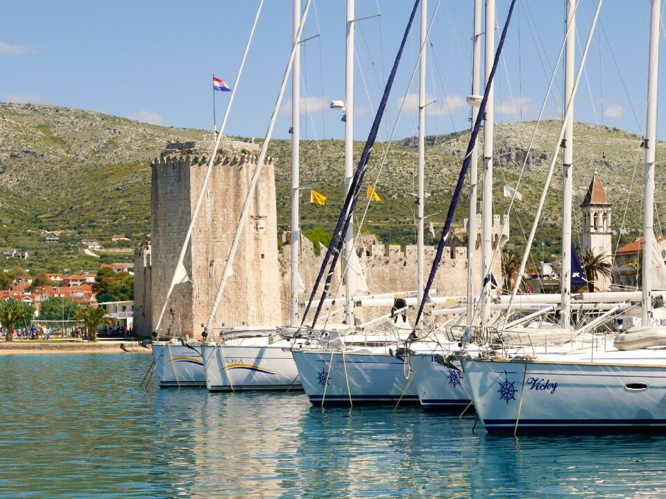 Sailing boat fortress trogir