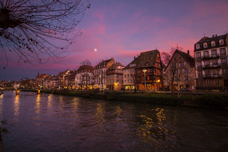 Houses sunset city