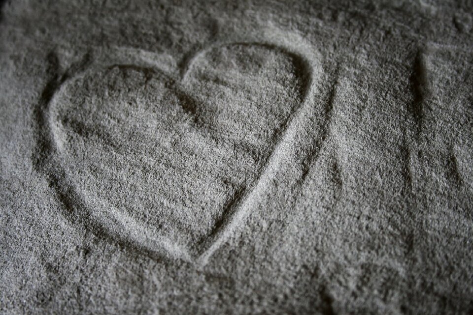 Love sand stone engraved