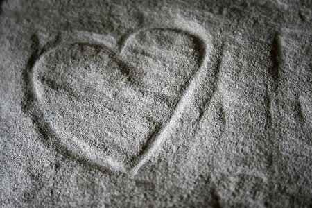 Love sand stone engraved photo