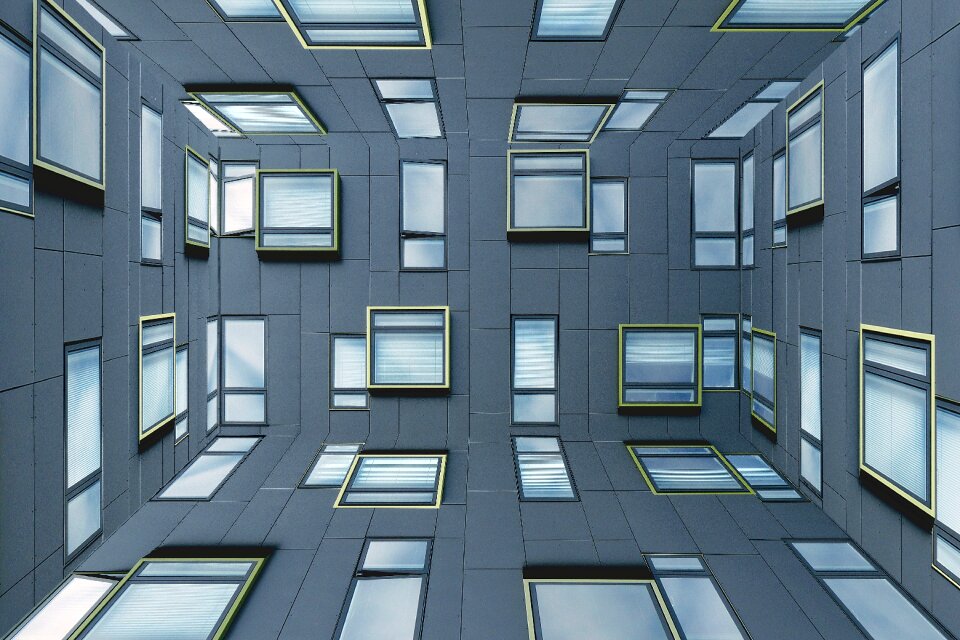 Perspective facade window