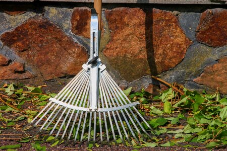 Autumn fan broom leaves broom