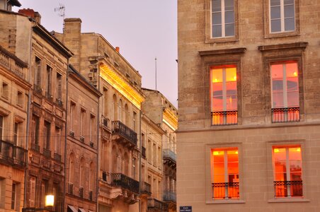 City illuminated architecture