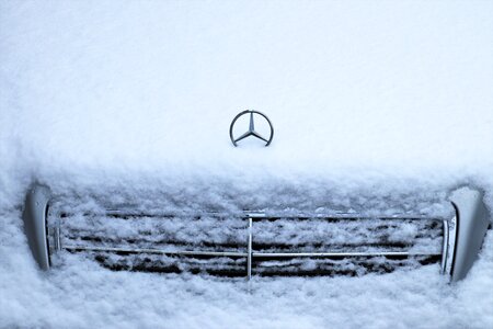 Vehicle in white winter