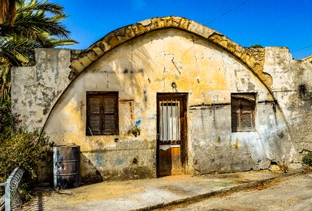 Building facade abandoned photo