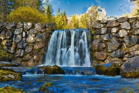 Creek rock cascade