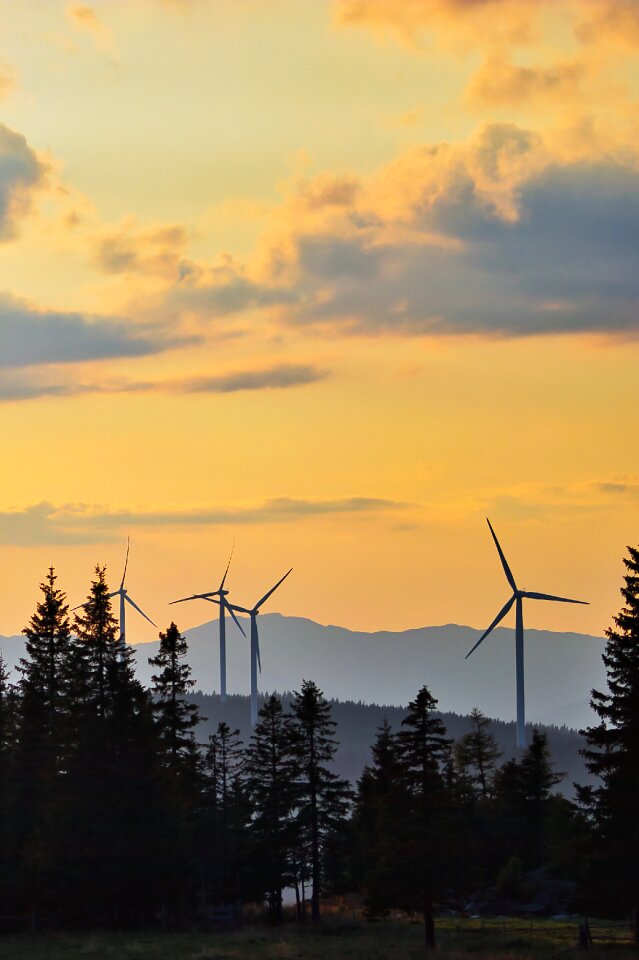 Wind power pinwheel sky