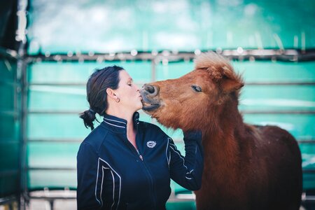 Pony love for animals female photo