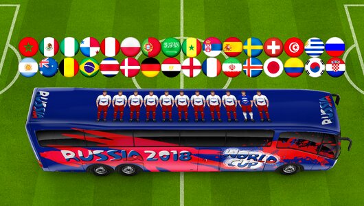 Russia bus team bus