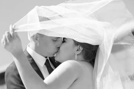 Marriage happiness veil photo