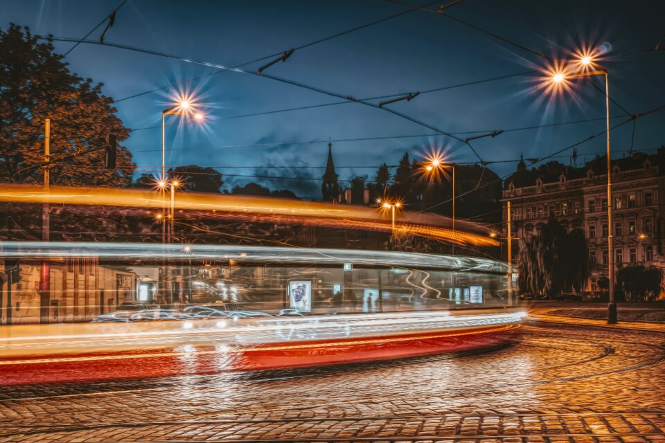 At night czech republic city