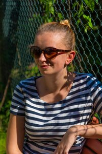 Glasses fence woman
