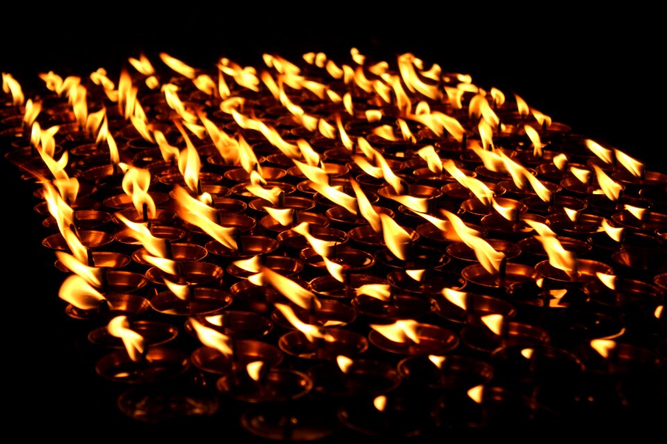 Fire butter lamp religion