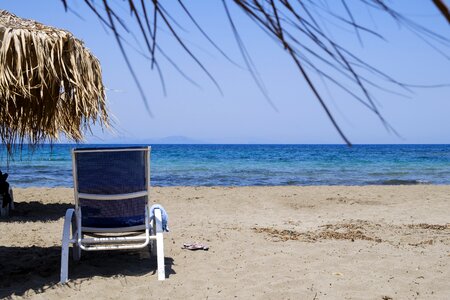 Screen deck chair sand photo