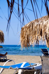 Screen deck chair sand photo