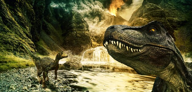 Tyrannosaurus volcano outbreak