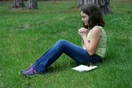Girl pray christianity photo