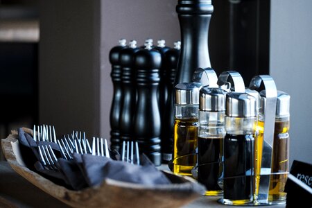 Oil salt pepper