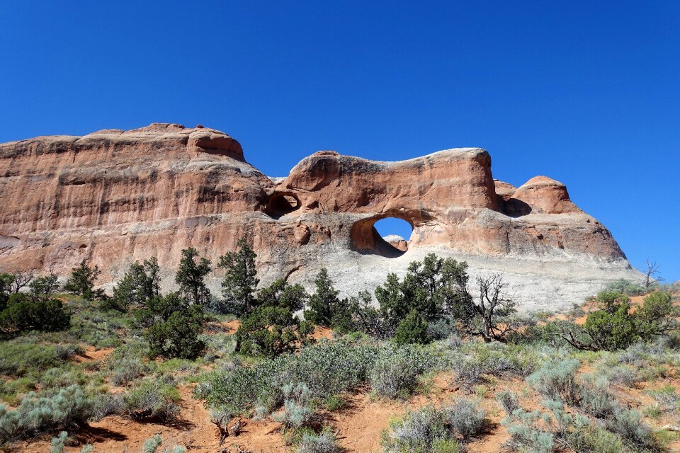 Hiking utah blue sky