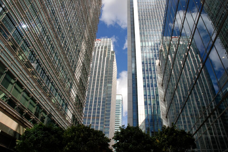 Architecture building glass facades