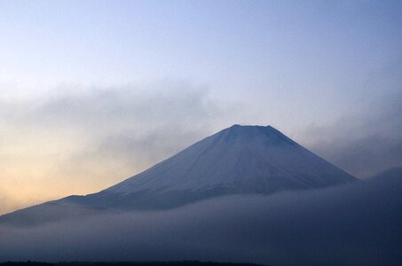 Japan mountain morning glow photo