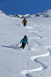 Deep snow departure backcountry skiiing photo