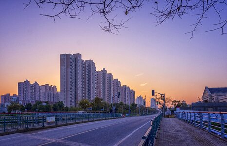 Sky city river photo