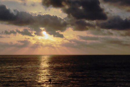 Evening cloudy sea photo