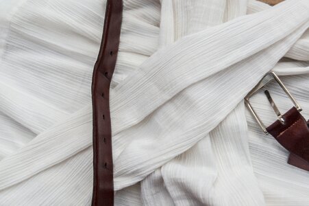 White linen belt