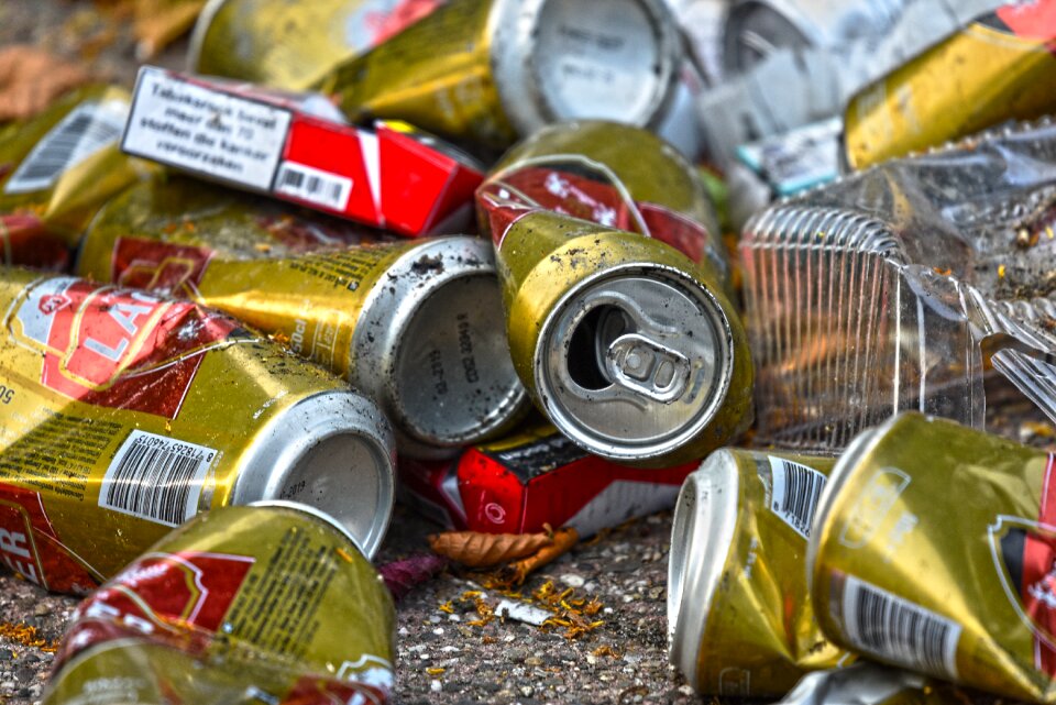 Cigarette box pile trash