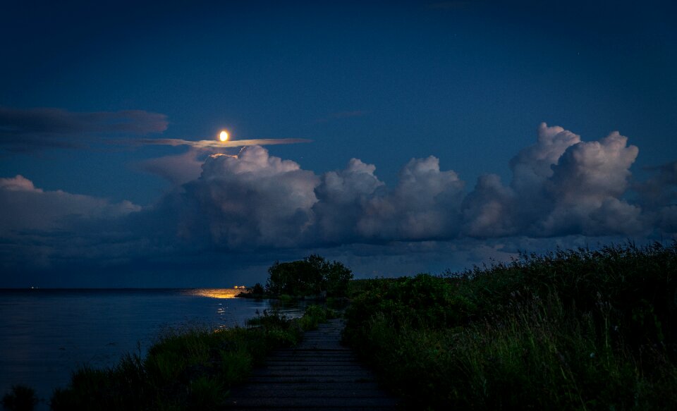 Moon sky clouds