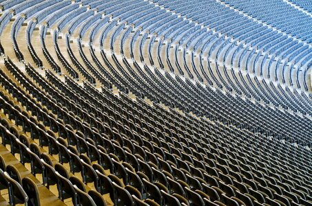 Sporting event seats rows of chairs photo