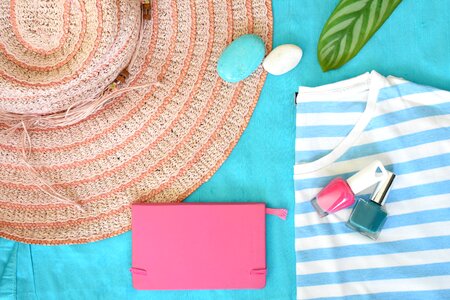 Summer hat shirt striped shirt