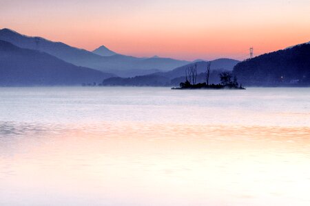 Sunrise misty morning north han river