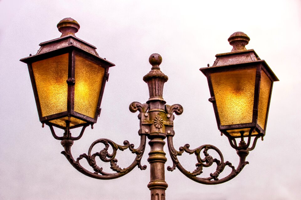 Lighting wrought iron ornament