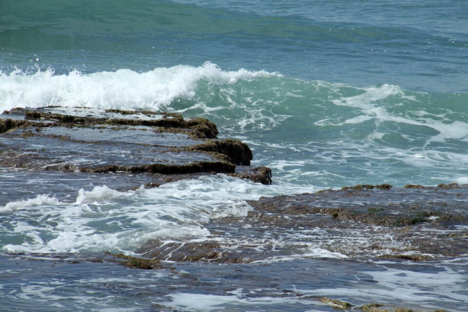 Israel waves rocks photo