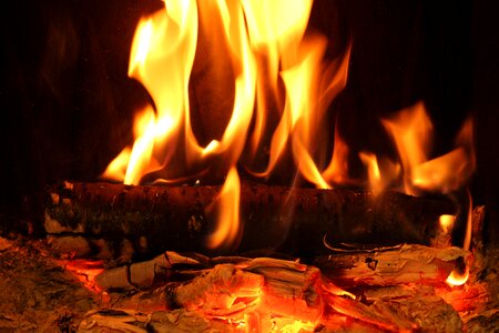 Glow hot fireplace
