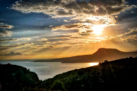 Panorama dawn crete photo