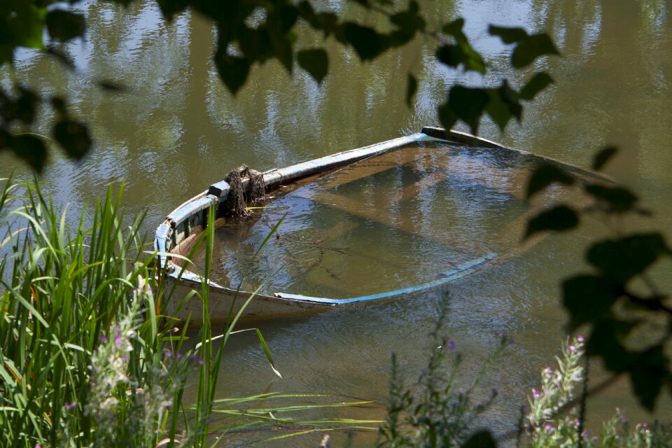 Water river sunken ship