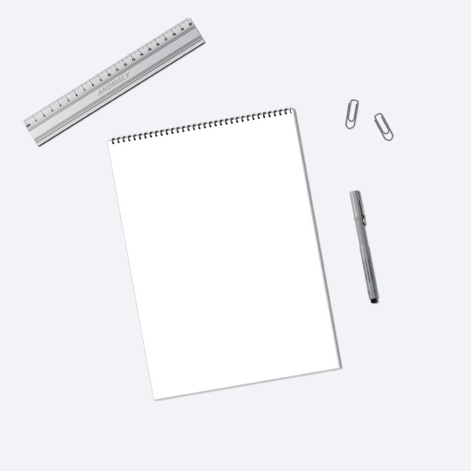 Blank paper flatlay