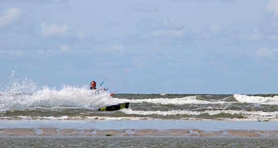 North sea kite surfing sea