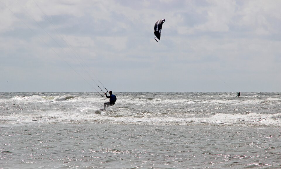 North sea kite surfing sea