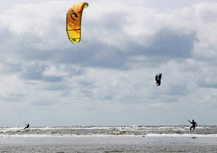 North sea kite surfing sea