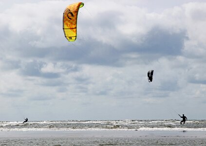 North sea kite surfing sea photo