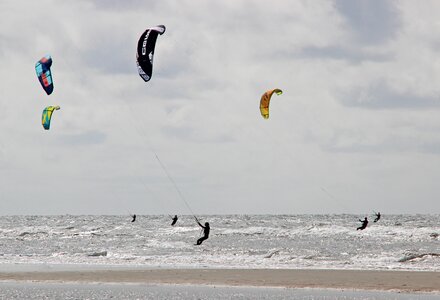 North sea kite surfing sea photo