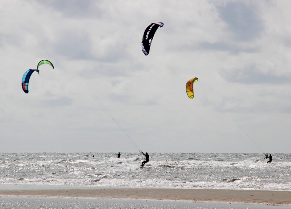 North sea kite surfing sea