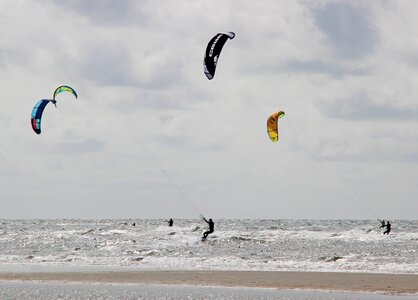 North sea kite surfing sea photo