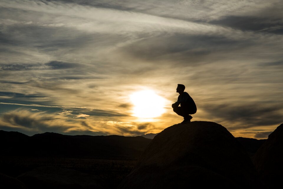 Hiker view silhouette
