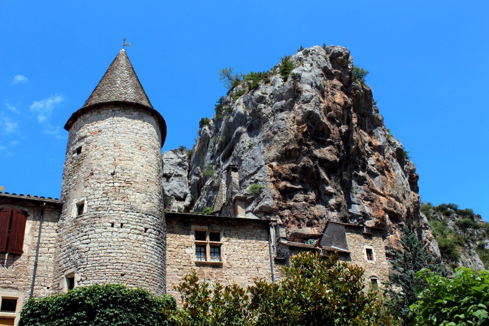 House in rock mountains countryside
