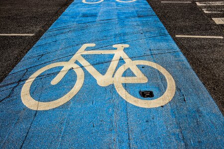 Bicycle path road road signs photo